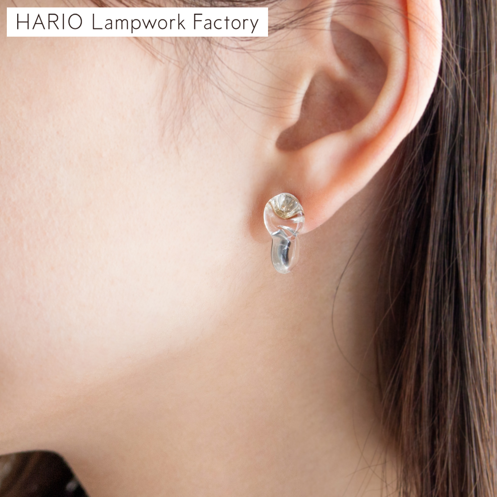 ハリオ バーズワーズ ピアス ポイント ミニ クリア ガラス製 小ぶり