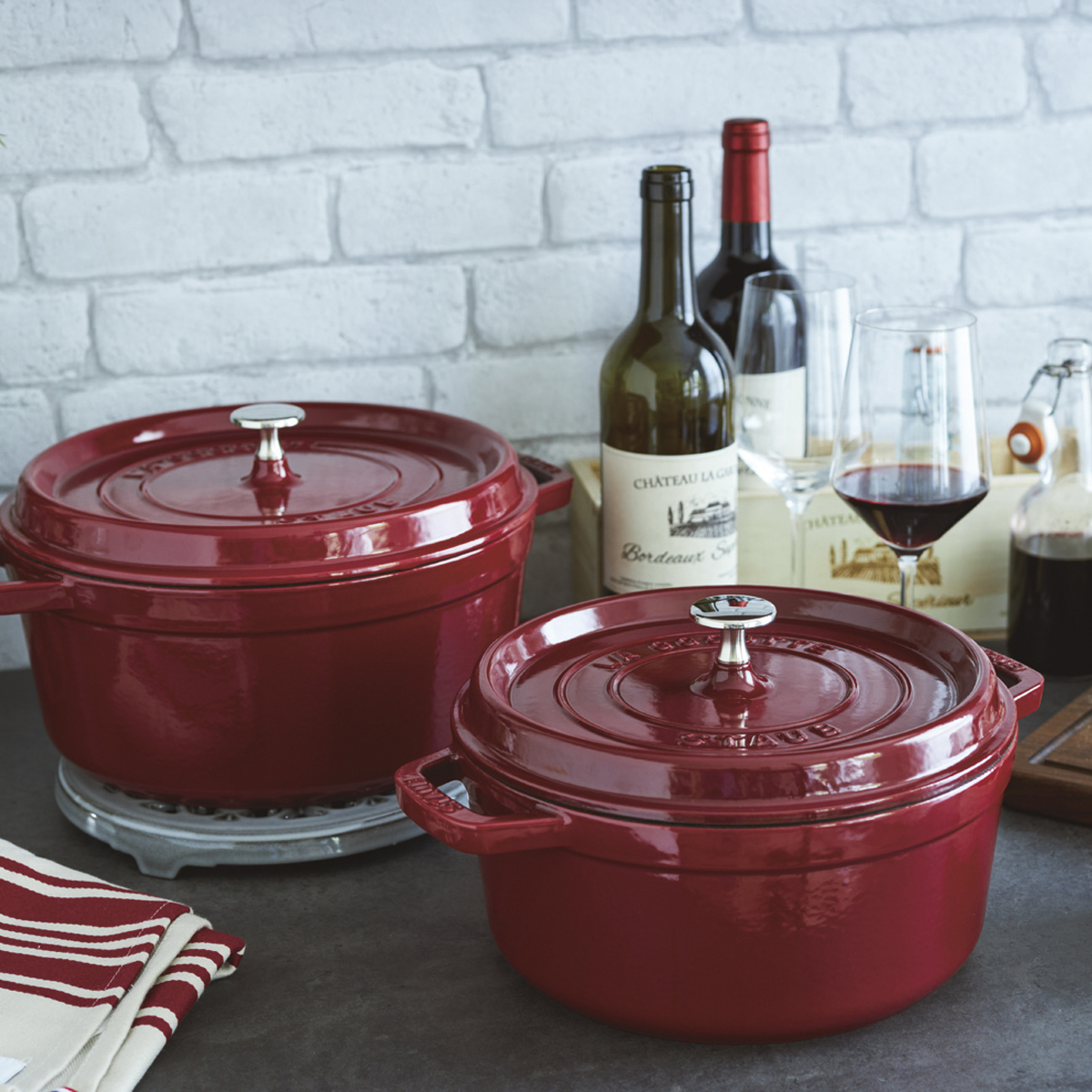 staub 22cm ピコ・ココット ラウンド ワインカラー 限定セット ストウブ ピコ・ココット ラウンド 22cm ボルドー レシピ