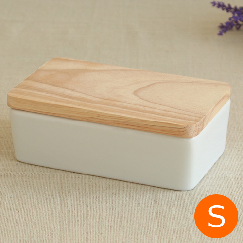 バターケース S 陶器 木蓋 ブナ 保存容器 0g用 バター ケース 容器 63 ロクサン Favoritestyle