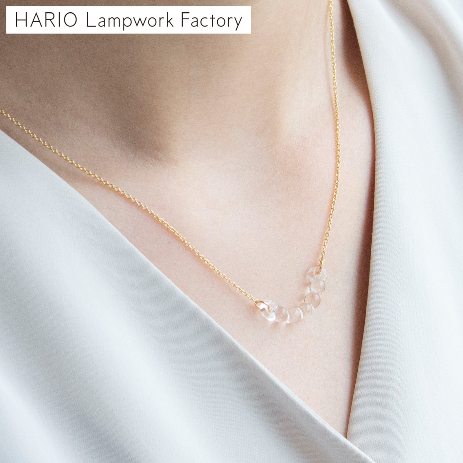 ハリオ ネックレス アール プチ Water Drops 雫 ガラス製 HARIO