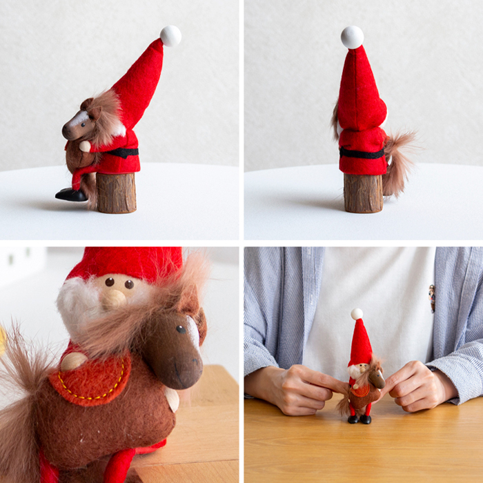 今季完売】ノルディカニッセ 2025 新作 馬を抱えたサンタ ＋ 丸太台