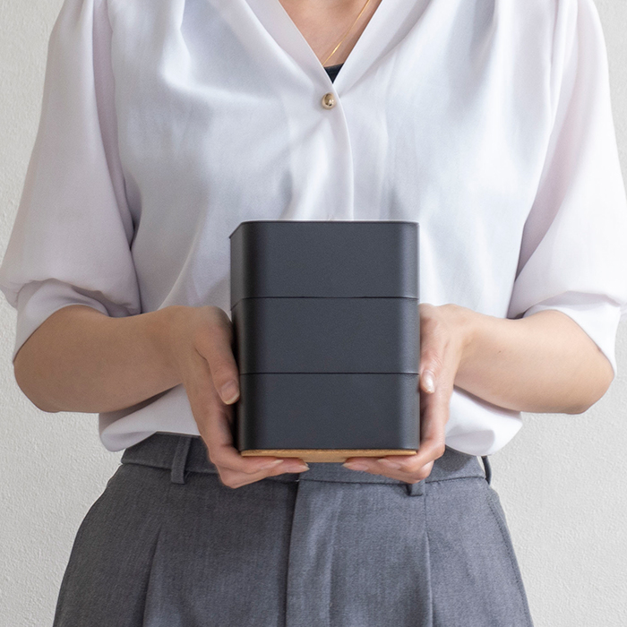 収納ボックス ふた付き 3段 スタッキング 卓上ボックス 蓋付き