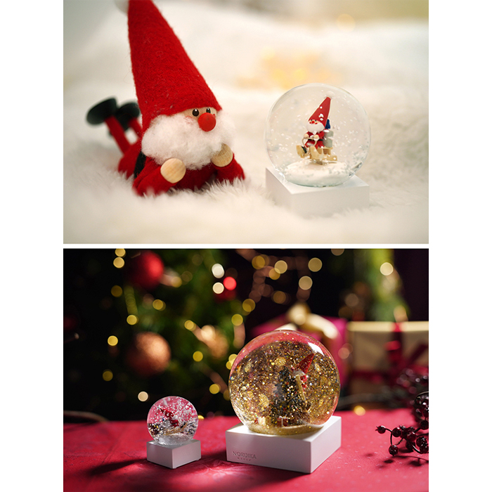 ノルディカニッセ 限定品 スノードームミニ そりに乗ったサンタ