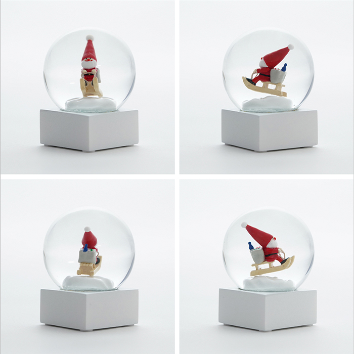 ノルディカニッセ 限定品 スノードームミニ そりに乗ったサンタ