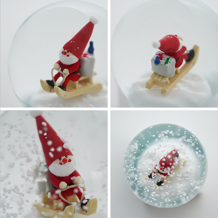 ノルディカニッセ 限定品 スノードームミニ そりに乗ったサンタ