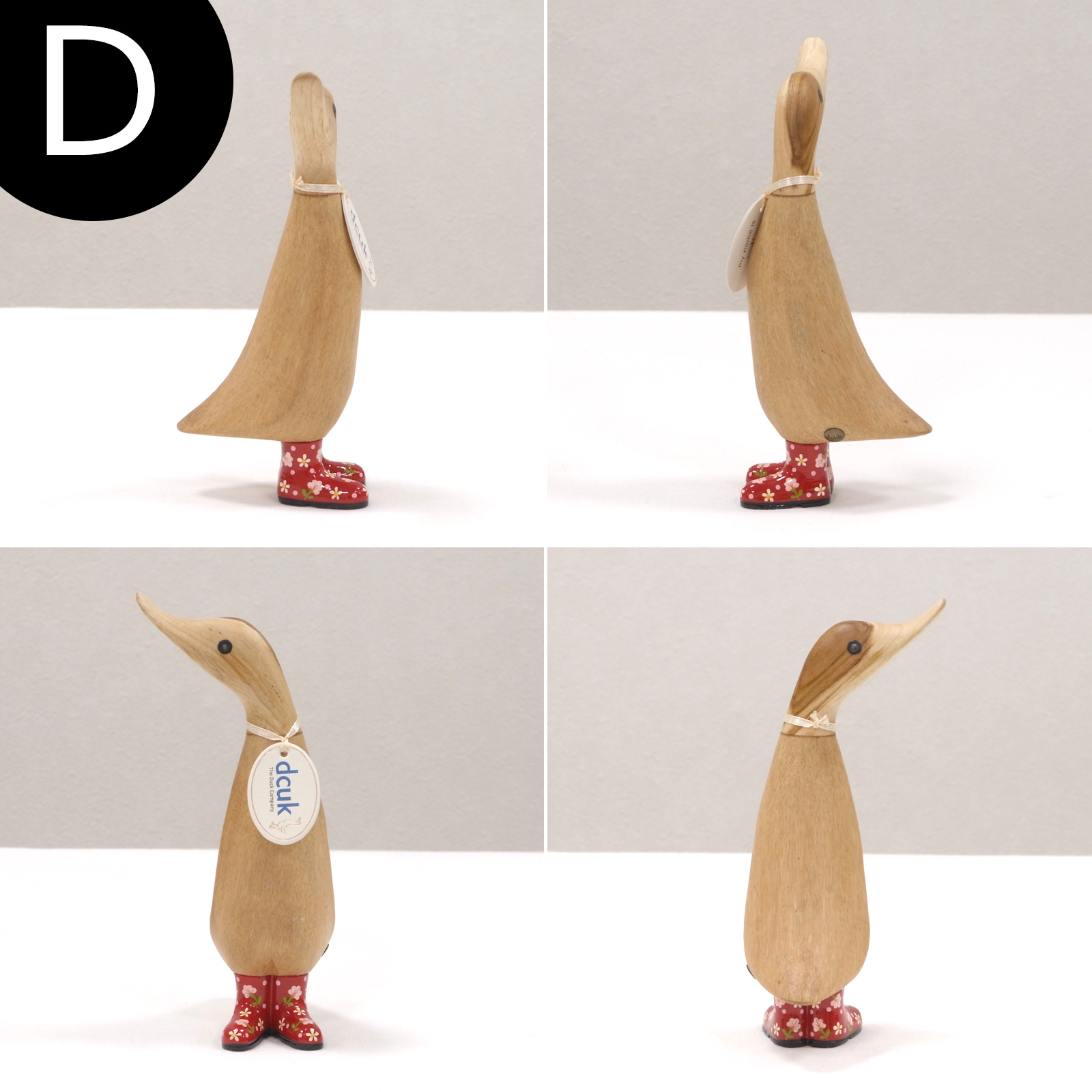 dcuk ダックリング Floral Welly Boots 木彫り 選べる 木目 1点もの