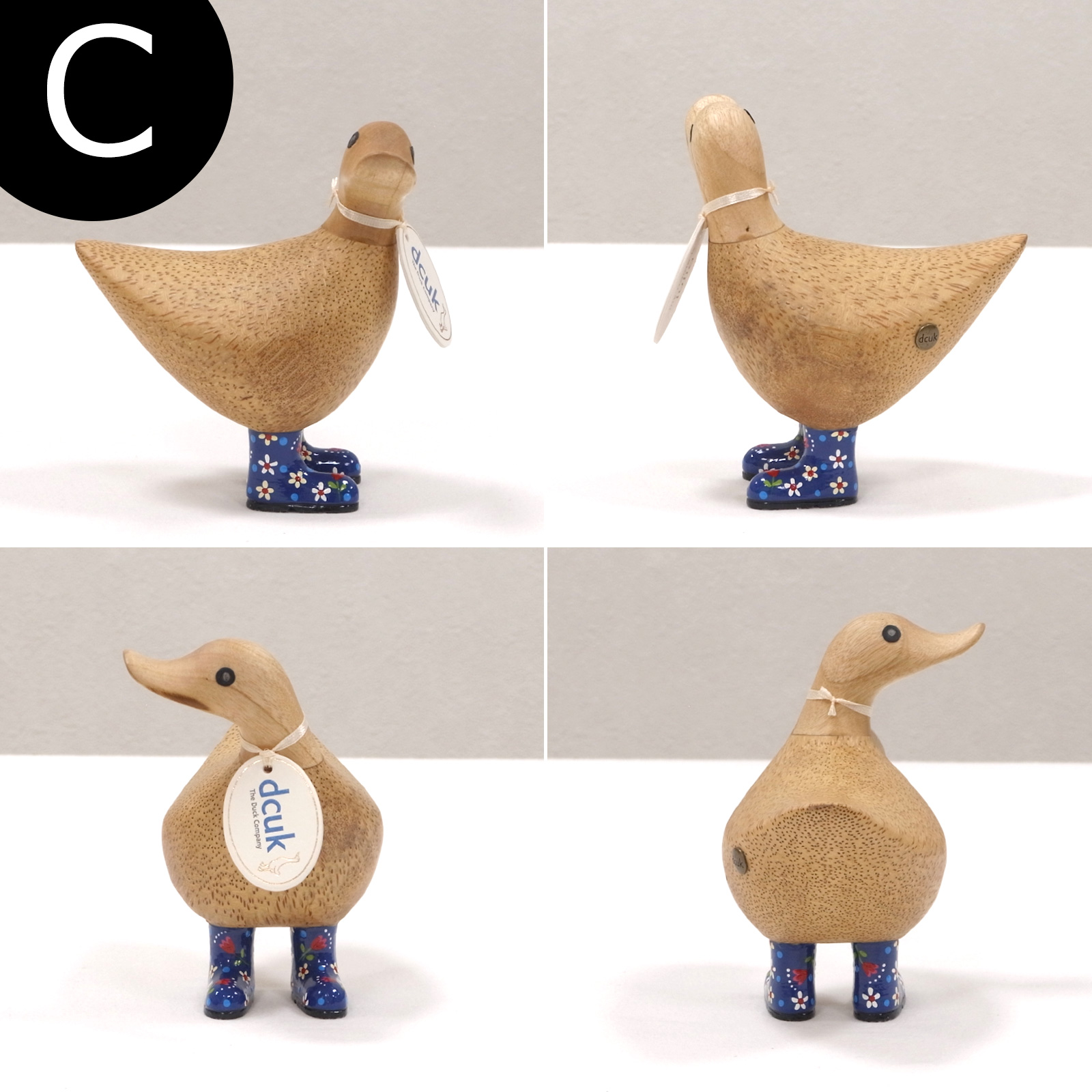 dcuk アヒル　木製 dcuk ダッキーズ Floral Welly Boots 木彫り 選べる 木目 1点もの