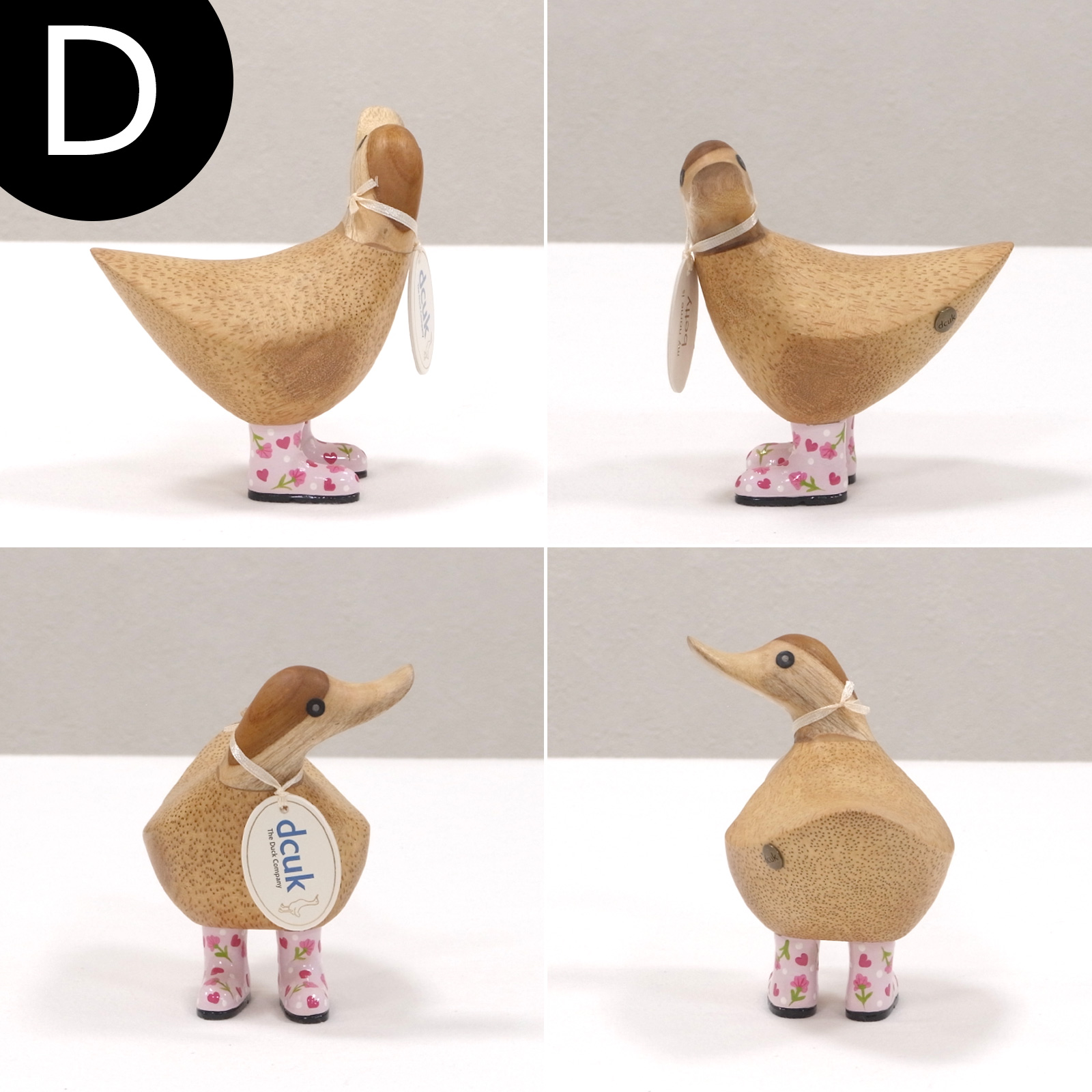 dcuk ダッキーズ Floral Welly Boots 木彫り 選べる 木目 1点もの