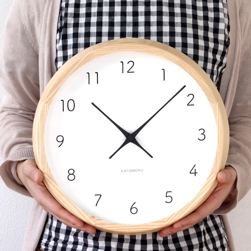 加藤木工 カトモク KATOMOKU muku round wall clock 13 オーク