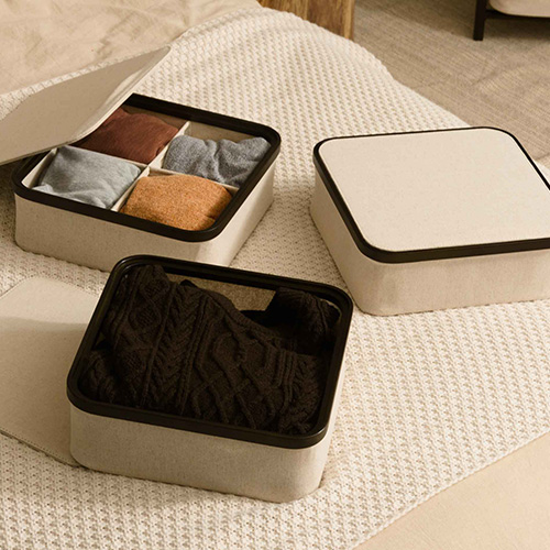 Gudee グディ 収納ボックス フタ付き おしゃれ 布 仕切り