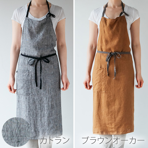 エプロン リネン ワンピース リーノエリーナ マノン Lino e Lina Manon