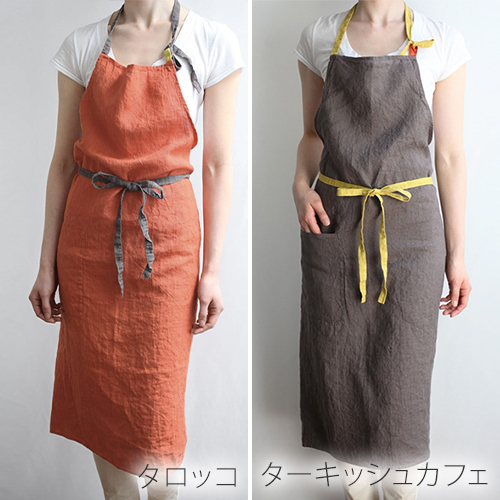エプロン リネン ワンピース リーノエリーナ マノン Lino e Lina Manon