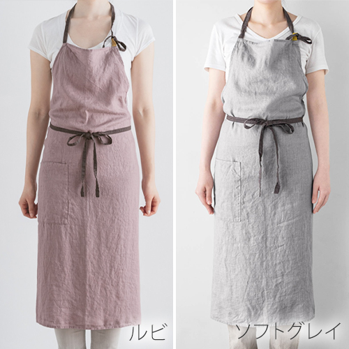 エプロン リネン ワンピース リーノエリーナ マノン Lino e Lina Manon
