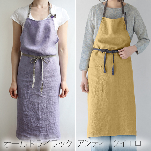 エプロン リネン ワンピース リーノエリーナ マノン Lino e Lina Manon