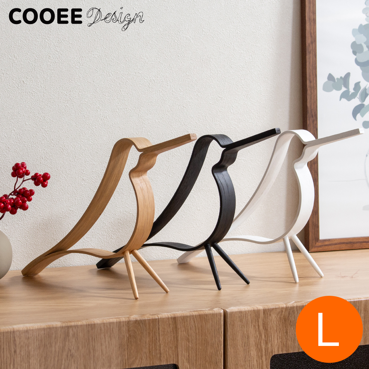 Cooee Design ウッディ バード オーク 木製 オブジェ COOEE Design クーイーデザイン バード Woody Bird S 鳥 オブジェ 木製