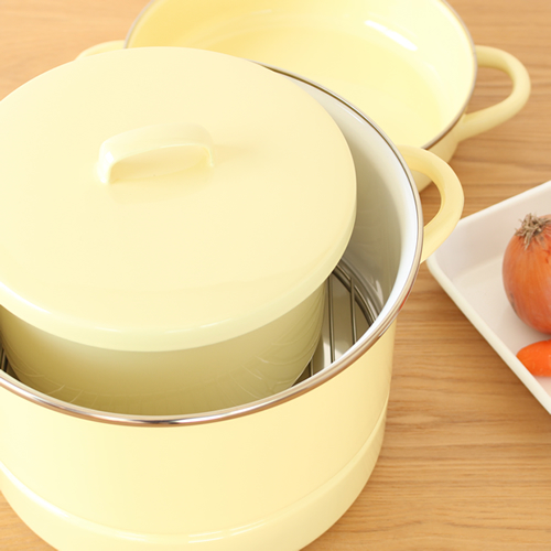 野田琺瑯 蒸気調理鍋 ミモザ 蒸し器 鍋 辰巳芳子 野田琺瑯