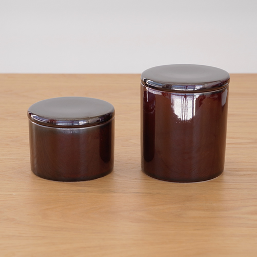 Porcelain ポーセリン キャニスター 陶器 保存容器 パッキン 砂糖 塩 S 日本製ブラウン Favoritestyle