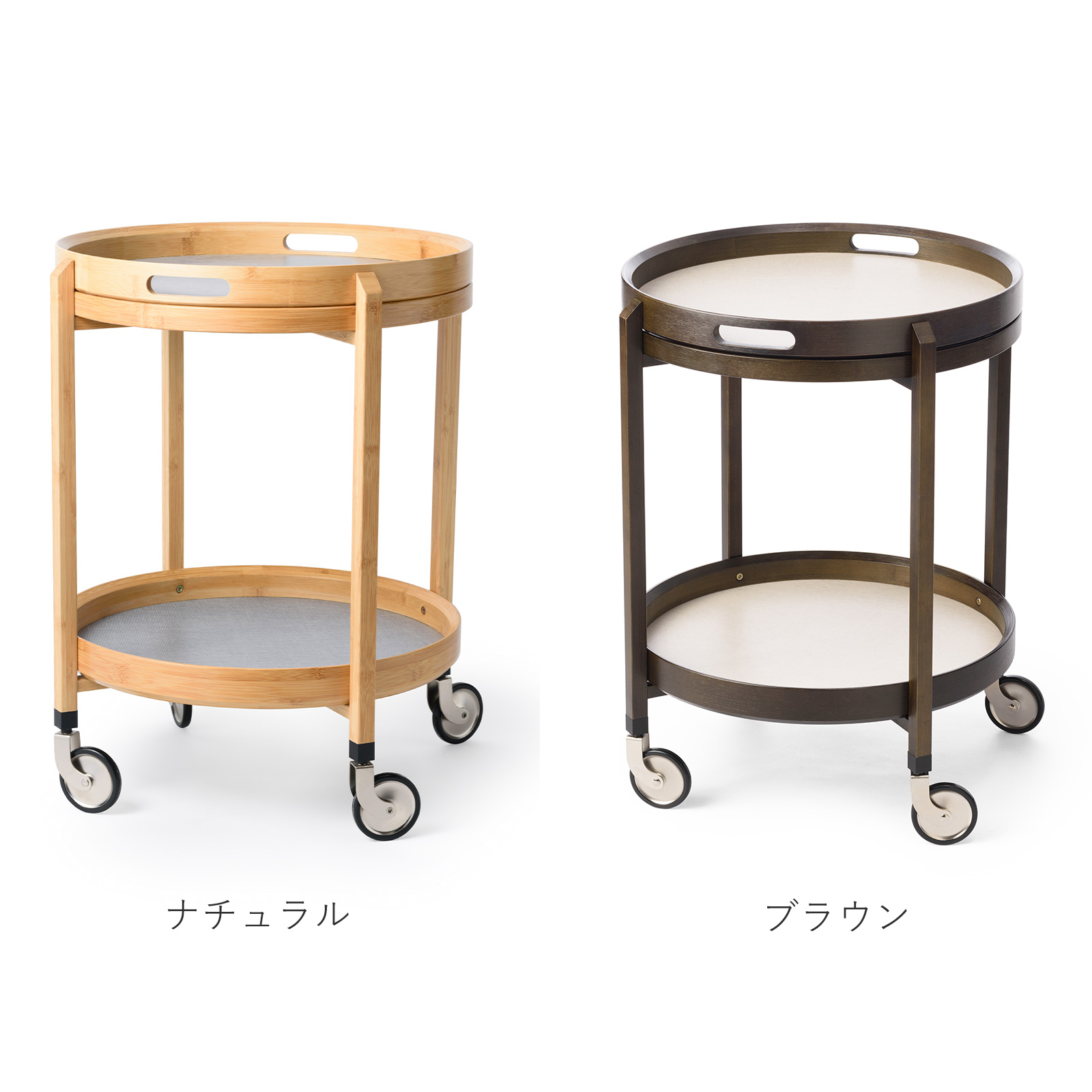 Gudee グディ キッチンワゴン 2段 木製 サイドテーブル キャスター付き