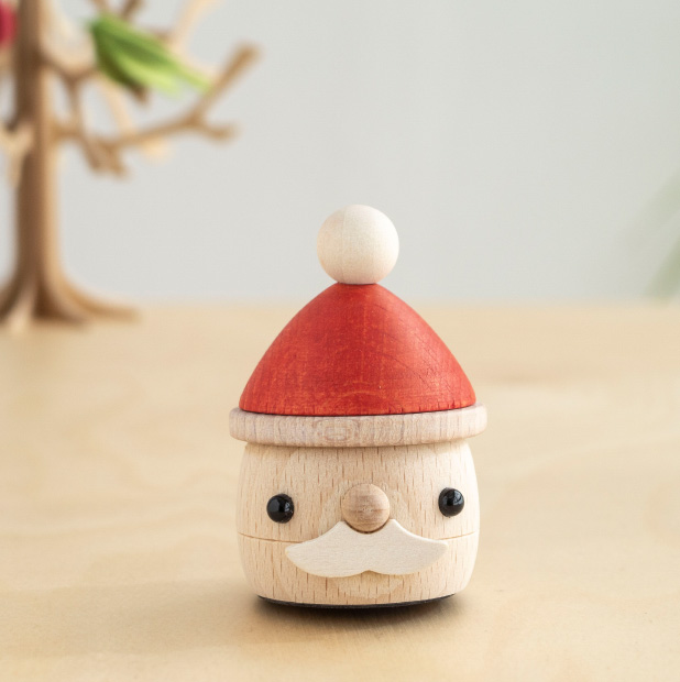 おもちゃのこまーむ どんぐりサンタ クリスマス 飾り サンタクロース 木製 日本製