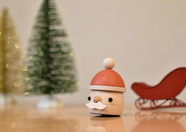 おもちゃのこまーむ どんぐりサンタ クリスマス 飾り サンタクロース 木製 日本製