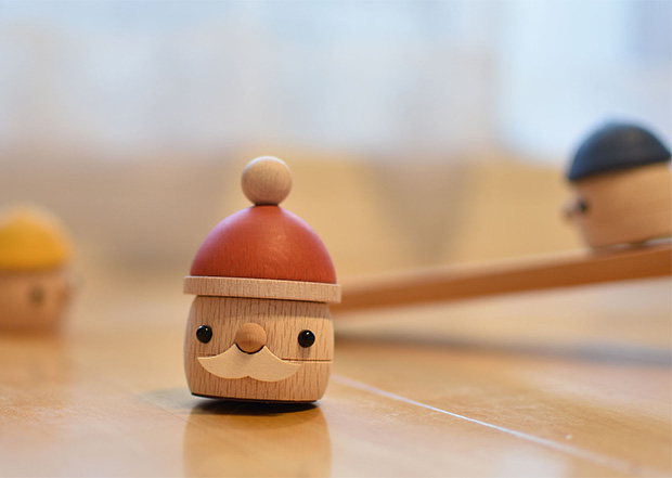 おもちゃのこまーむ どんぐりサンタ クリスマス 飾り サンタクロース 木製 日本製