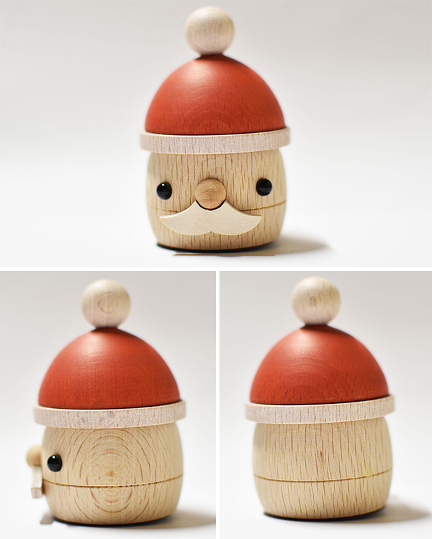 おもちゃのこまーむ どんぐりサンタ クリスマス 飾り サンタクロース 木製 日本製