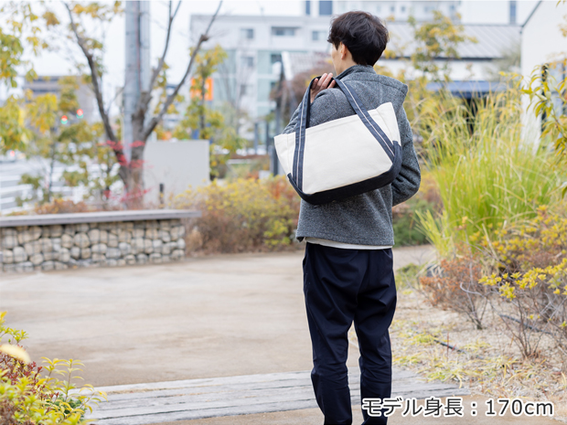 corale セルビッチデニム × 帆布 トートバッグ レディース 横長 横型 シンプル A4 ファスナー付き 大きい 肩掛け 倉敷 井原 岡山 日本製