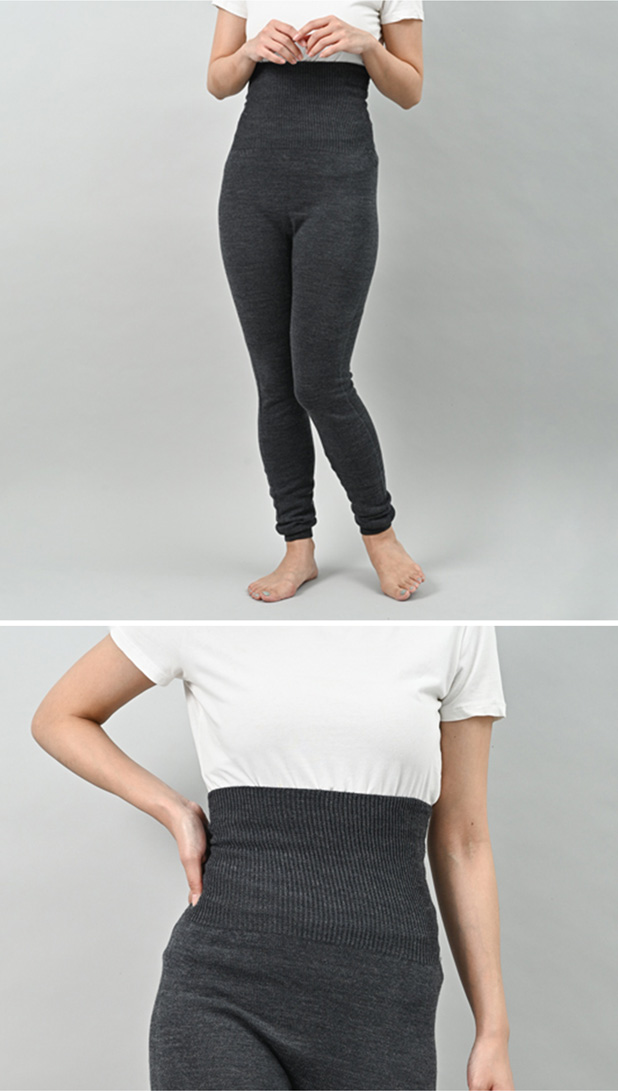 ぬいめのないウールコットンのはらまきレギンス kontex 日本製 コンテックス