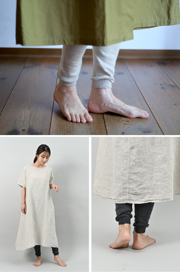 ぬいめのないウールコットンのはらまきレギンス kontex 日本製 コンテックス