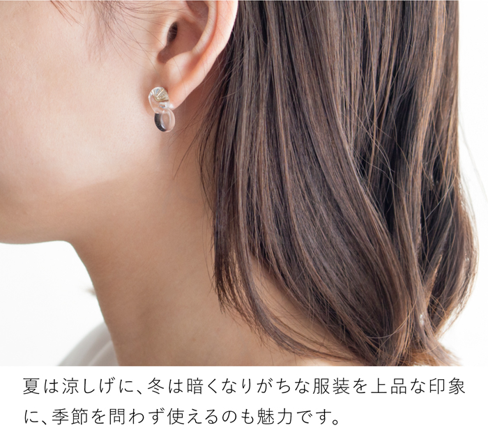 ハリオ バーズワーズ ピアス ポイント ミニ クリア ガラス製 小ぶり HARIO Lampwork Factory 手作り 日本製 BIRDS’ WORDS ハリオランプワークファクトリー