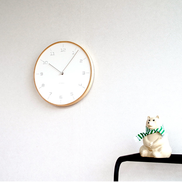 KATOMOKU plywood wall clock 7 SLIM CLOCK