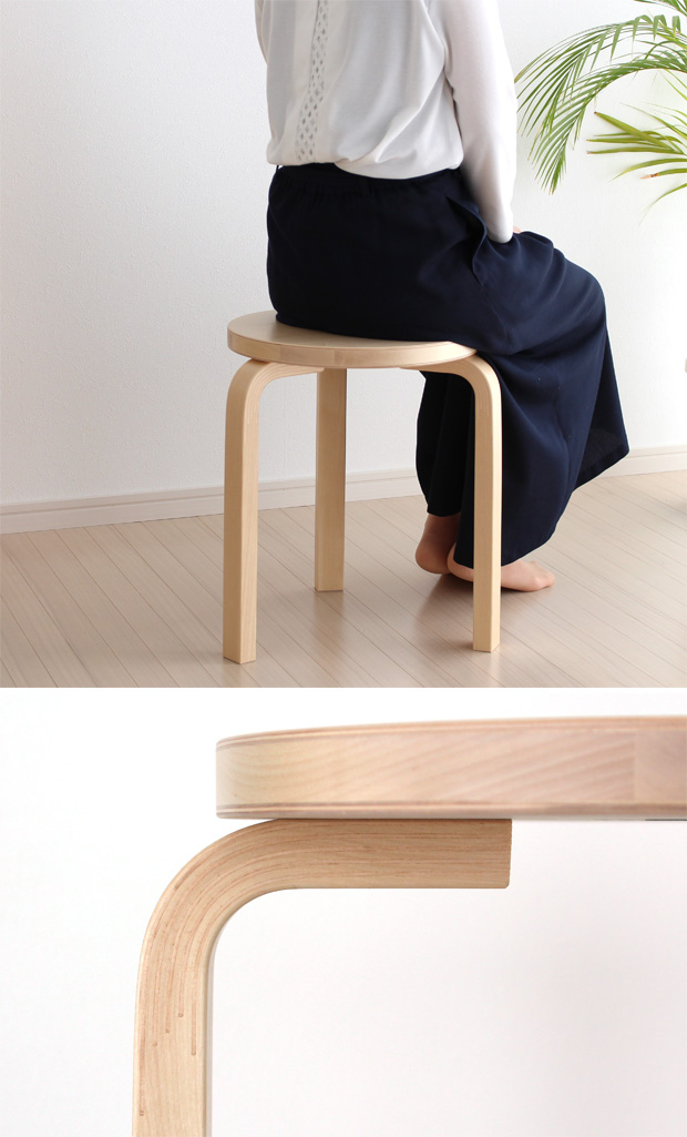 artek スツール 60 バーチ材 3本脚 STOOL スタッキング アルテック アルヴァ・アアルト 北欧 デザイン 完成品 選べる 一点物