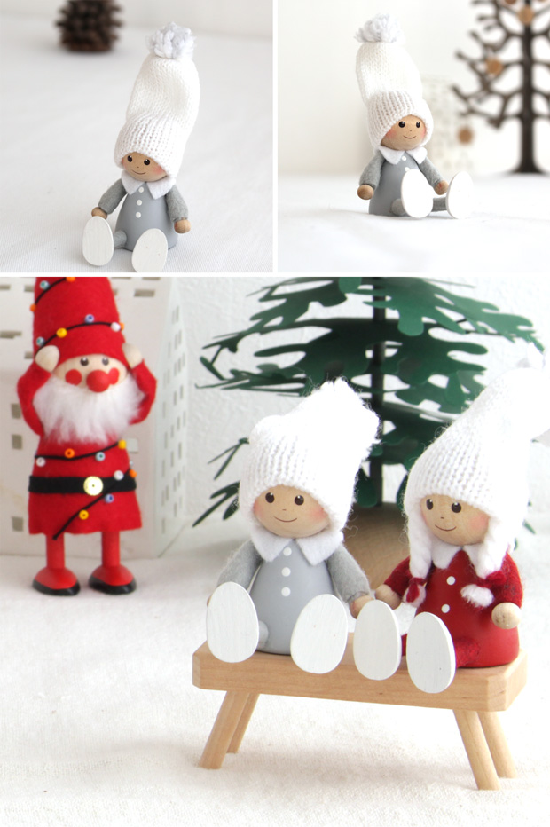 ノルディカニッセ ぺたんこ座りの男の子 サイレントナイトシリーズ NORDIKA nisse クリスマス 雑貨 木製 人形 北欧 NRD120612