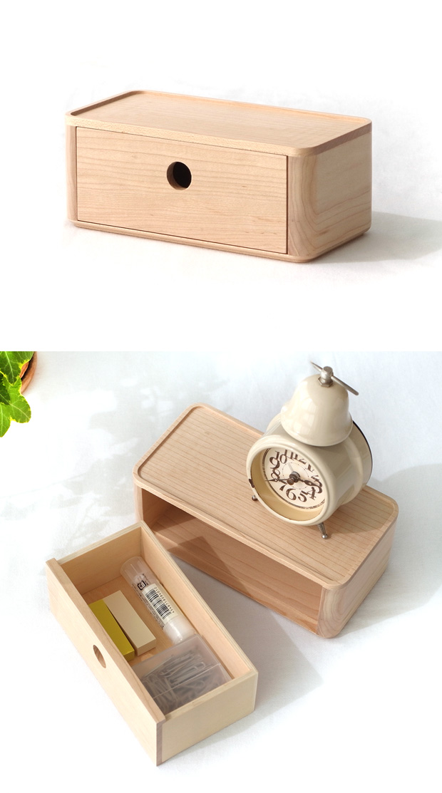 スタッキングストレージ シングルドロワー 引き出しタイプ 1段 180×90mm 卓上収納 木製 Wooden Desk Organizer Drawer Jeantopia ジントピア 1534824