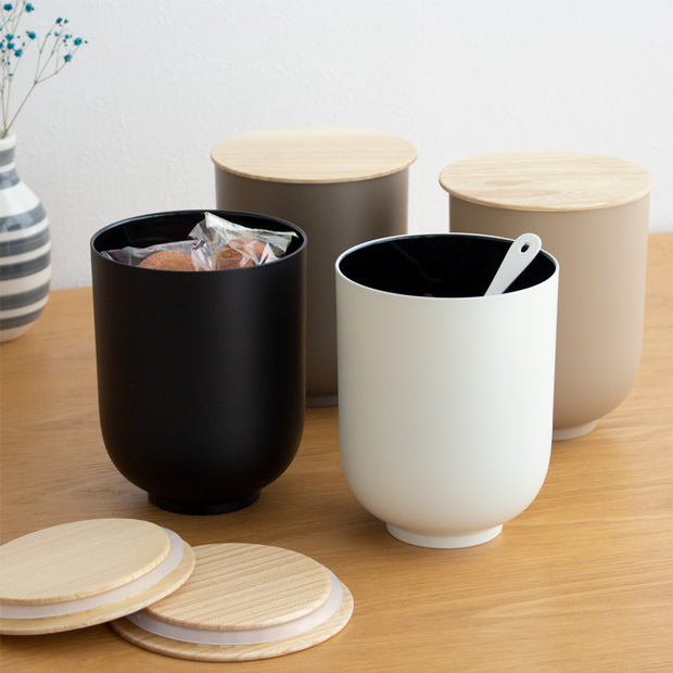 SEKISAKA セキサカ STORE Tall Round 保存容器 収納ケース 蓋付き 丸型 円 収納 小物 卓上 小物入れ キッチン収納 樹脂 木製 日本製