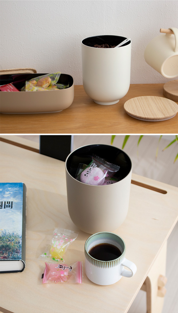 SEKISAKA セキサカ STORE Tall Round 保存容器 収納ケース 蓋付き 丸型 円 収納 小物 卓上 小物入れ キッチン収納 樹脂 木製 日本製