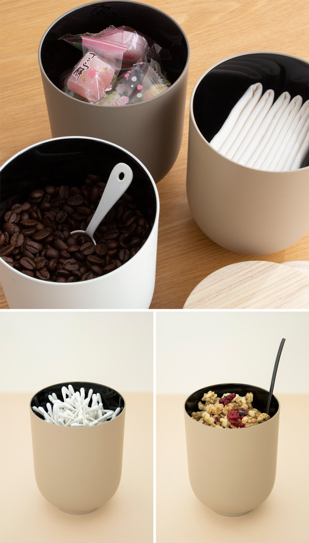 SEKISAKA セキサカ STORE Tall Round 保存容器 収納ケース 蓋付き 丸型 円 収納 小物 卓上 小物入れ キッチン収納 樹脂 木製 日本製