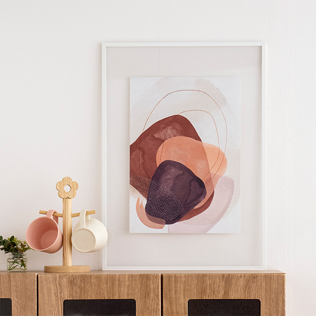 ポスターA3 dear musketeer PAINTED SHAPES RUST AND PURPLE PRINT CIRCLES ABSTRACT NATURAL PRINT