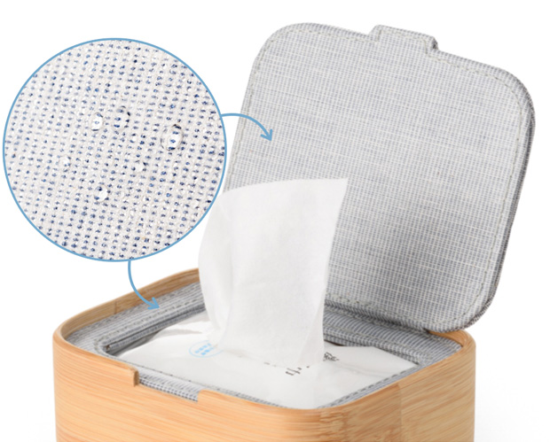 GUDEE シート用ケース ふた付き 除菌シート 汗拭きシート 携帯サイズ用 木製 竹 ESOBI Wipes case GudeeLife　GUDEE