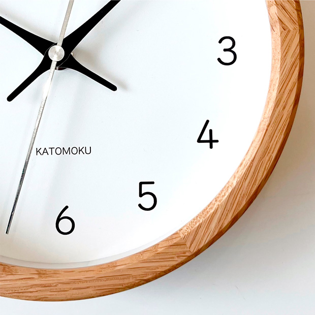 掛け時計 電波時計 木製 加藤木工 muku round wall clock 19 オーク ヒノキ 22cm