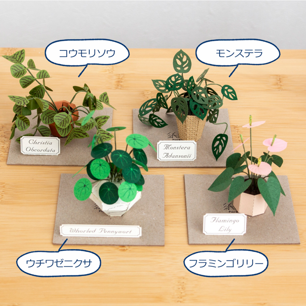 ペーパークラフト キット フラミンゴリリー ミニチュア 紙製 植物 紙風景 紙の風景 Flamingo Lily Jeantopia ジントピア