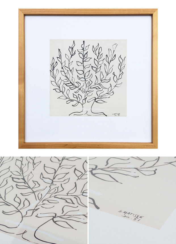 ポスター フレーム付き Le platane M 53×53cm 木製 正方形 ポスターフレーム プラタナス 低木 アートポスター Henri Matisse アンリ・マティス bicosya 美工社