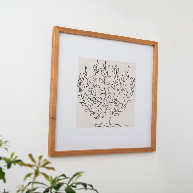 ポスター フレーム付き Le platane M 53×53cm 木製 正方形 ポスターフレーム プラタナス 低木 アートポスター Henri Matisse アンリ・マティス bicosya 美工社