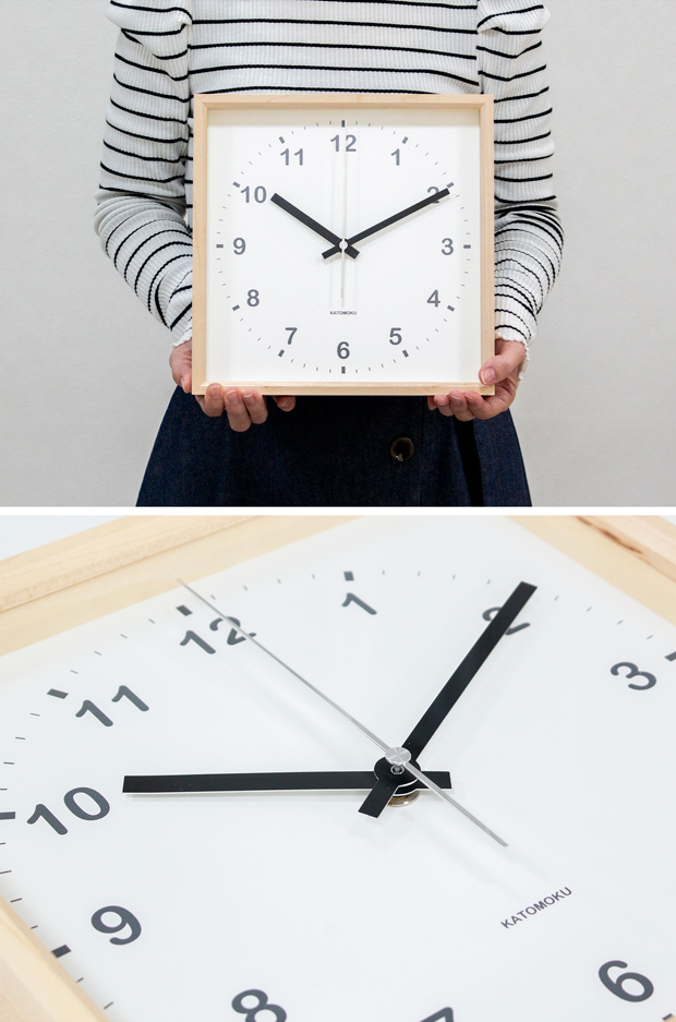 加藤木工 カトモク 掛け時計 KATOMOKU plywood wall clock 18 掛時計 木製 電波時計 スイープムーブメント 日本製 KM-110