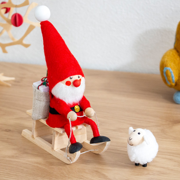 【ギフトバッグ付き】ノルディカニッセ 2点 セット そりに乗ったサンタ ＋ 子羊 メリー NORDIKA nisse