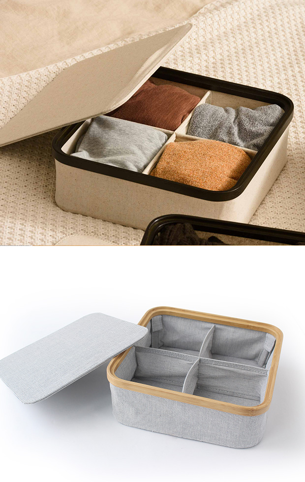 KIM Storage box with lid 4section GUDEE