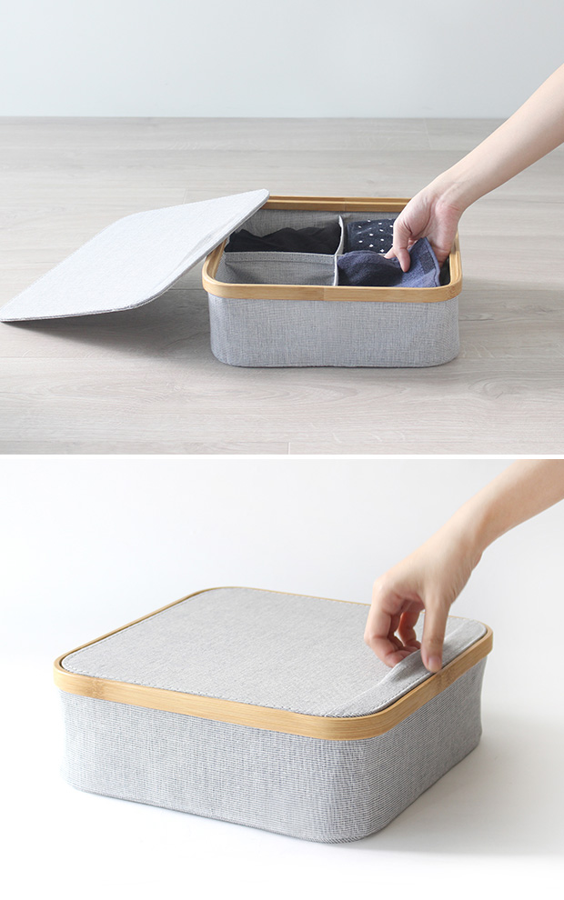 KIM Storage box with lid 4section GUDEE