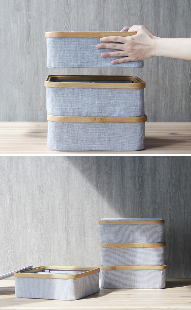 KIM Storage box with lid 4section GUDEE