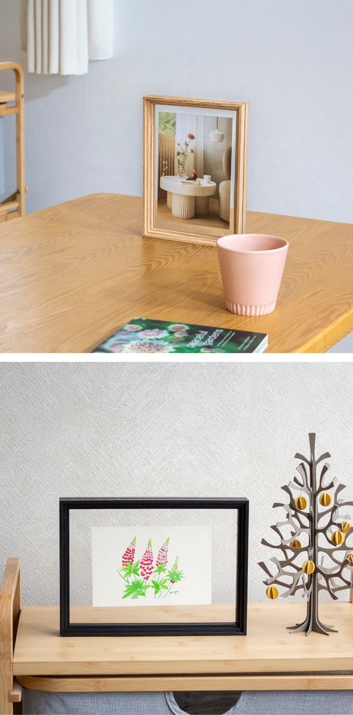 MOEBE ムーベ スタンディングフレーム A5 オーク 写真立て フォトフレーム ポスターフレーム アクリル板 額縁 木製 北欧インテリア