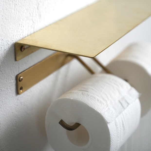 Brass Plate Shelf L ブラス ウォールシェルフ パーツ 壁付け棚 壁掛け棚、ディスプレイ棚 真ちゅう 真鍮 インテリア雑貨 AXCIS アクシス